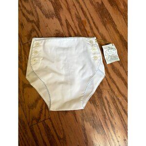 Feldman Bros Hand Embroidered Button Baby Diaper Cover NEW NB/3 months